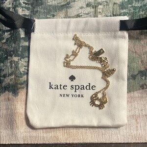 Kate Spade crab zodiac necklace- gold color